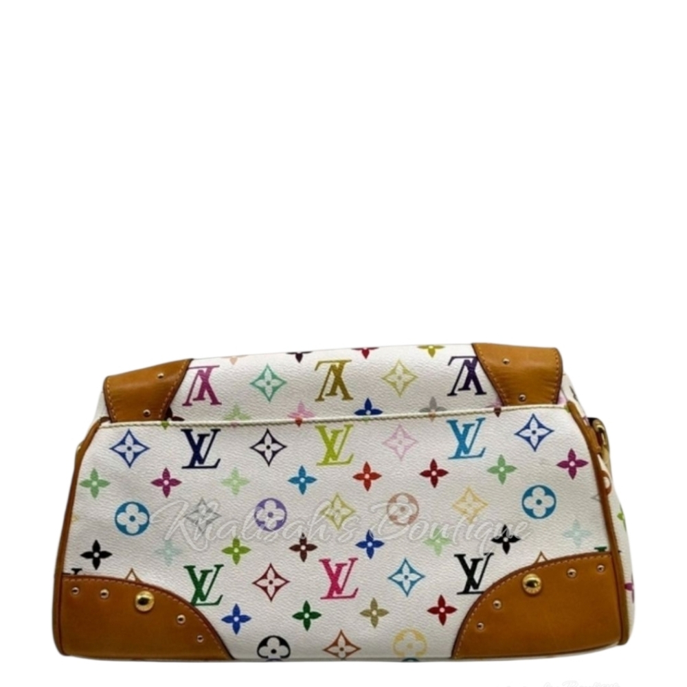 Rare! Louis Vuitton LV X Takashi BEVERLY White Multicolor Monogram Bag Blanco MM - Picture 10 of 16